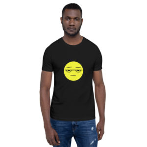 Bunk Face Emoji on Black Short-Sleeve Unisex T-Shirt